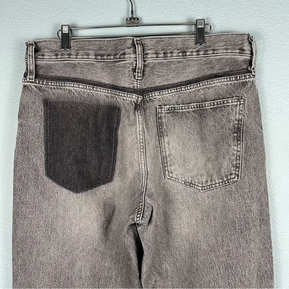 Zara TRF Size 12 Relaxed Fit Faded Pocket Wide Leg Jeans - Picture 4 of 13